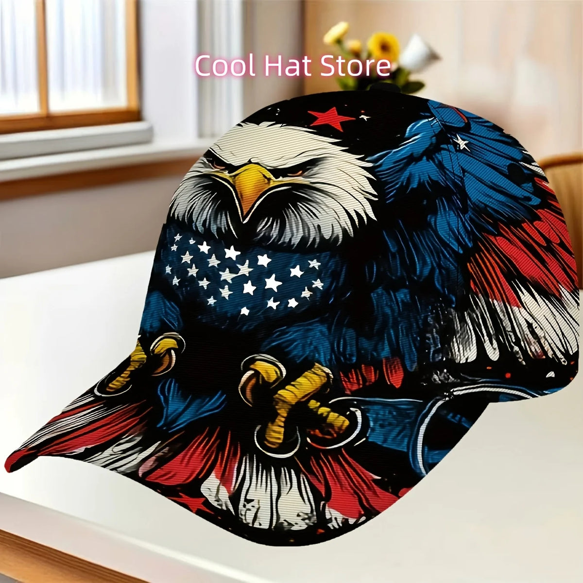 American Flag Eagle Printed Baseball Cap – Patriotic Unisex Adjustable Hat | The Party Days | The Party Days