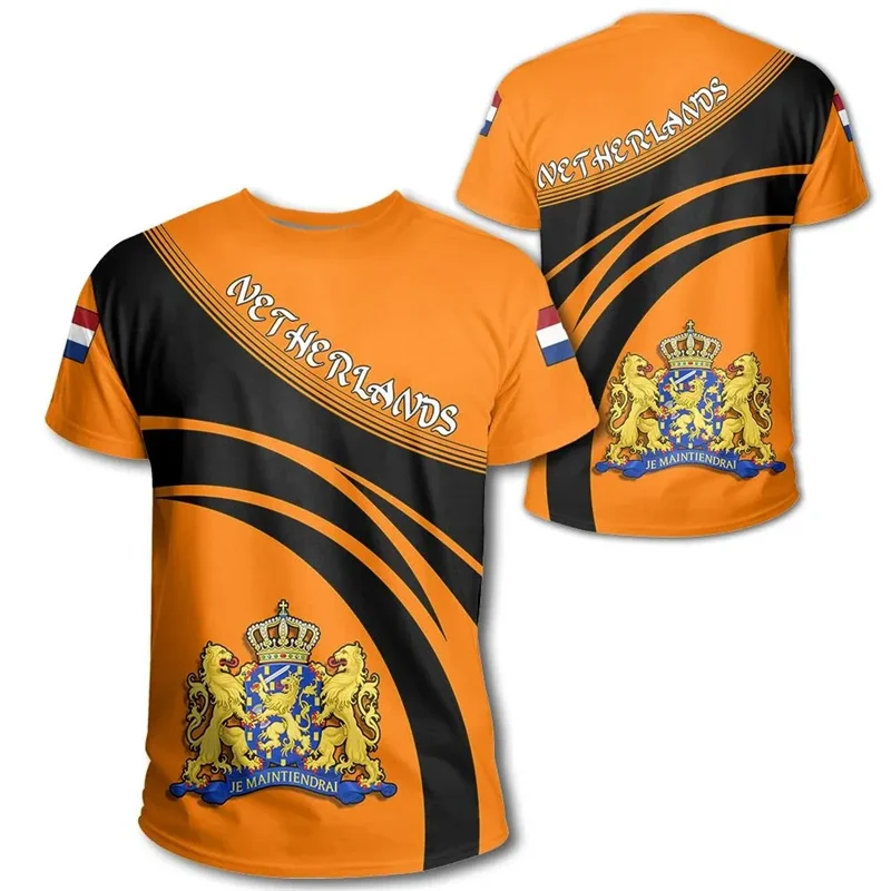 Netherlands Flag 3D Print T-Shirt – Dutch Orange Oversized Tee for Men & Women – The Party Days | The Party Days