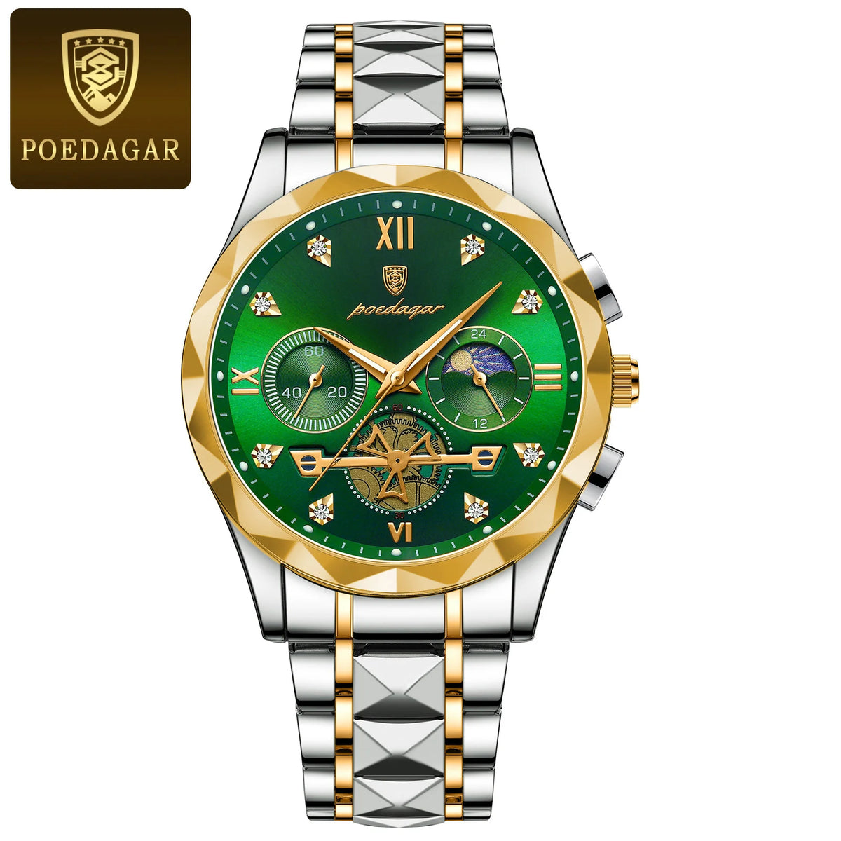 POEDAGAR 996 Men's Business Chronograph Watch – Stainless Steel Luminous | The Party Days | The Party Days
