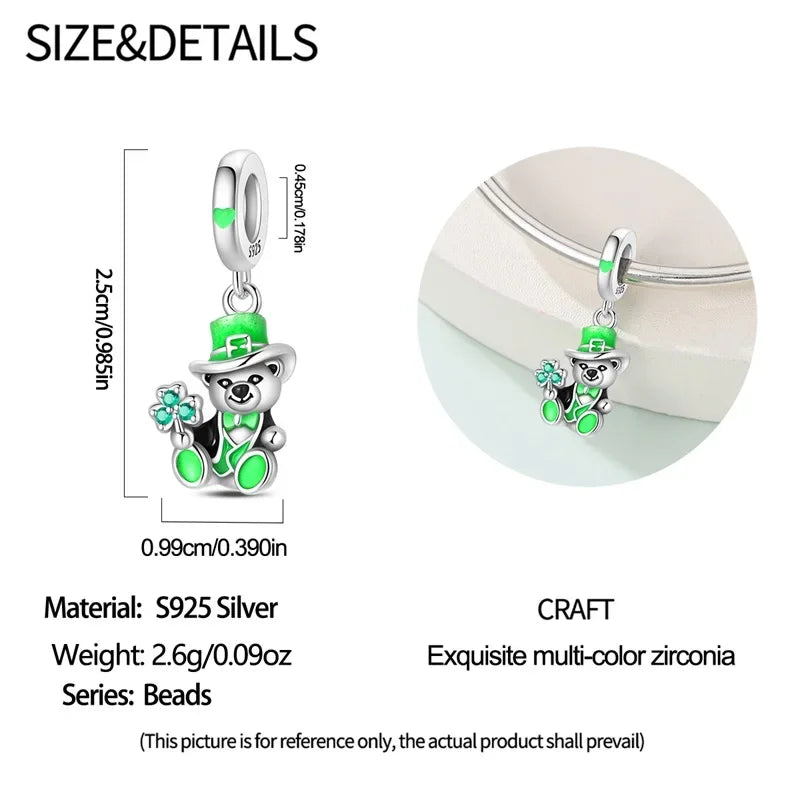 925 Silver St. Patrick's Day Bracelet Charms with Zirconia – GDTC Certified – The Party Days | The Party Days