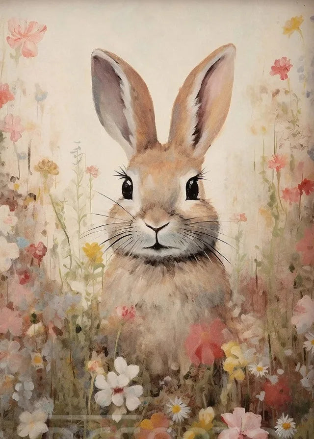 Easter Bunny Canvas Poster – Spring Wall Art with Carrot Bucket – The Party Days | The Party Days
