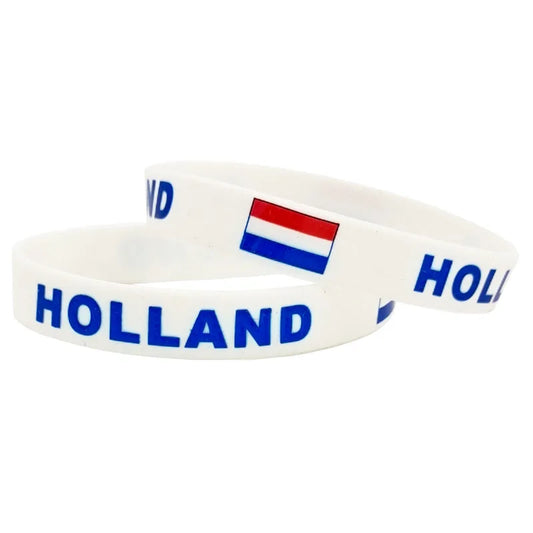 Netherlands Flag Silicone Wristband – Holland Football Sports Souvenir Bracelet – The Party Days