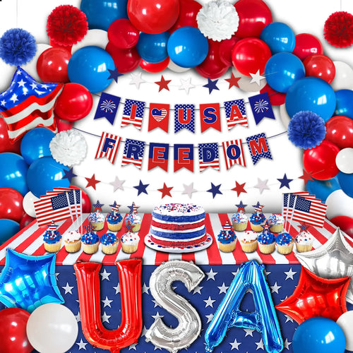 4th of July Party Decorations – USA Patriotic Party Supplies – Plates, Cups, Banner, Balloons & More – The Party Days | The Party Days