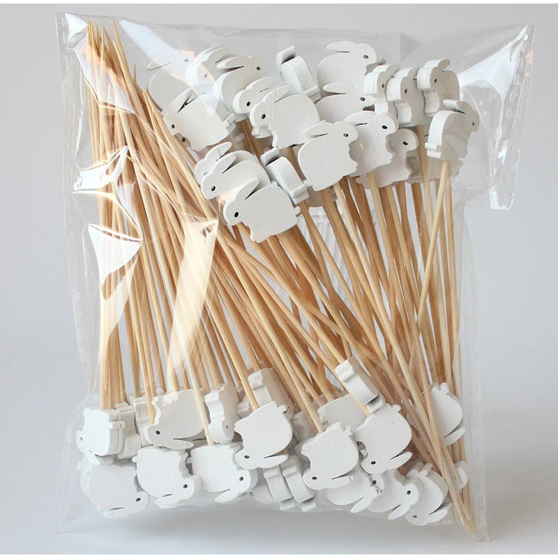 Easter Bunny Ear Toothpicks – 100pcs Bamboo Appetizer Picks for Party Food & Snacks – The Party Days | The Party Days