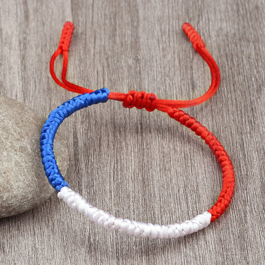 Flag Braided Rope Bracelet – Colorful Unisex Strand Bangle – The Party Days