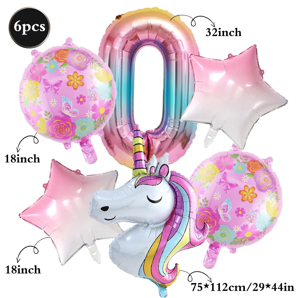 Unicorn Party Decoration Kit 1 | Plates, Napkins, Banner & Accessories | The Party Days | The Party Days