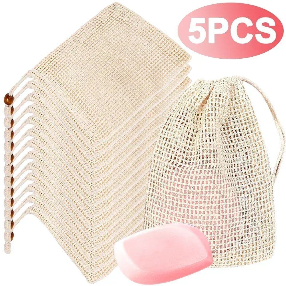 Soap Foaming Net Mesh Bags Bath Exfoliating Supplies