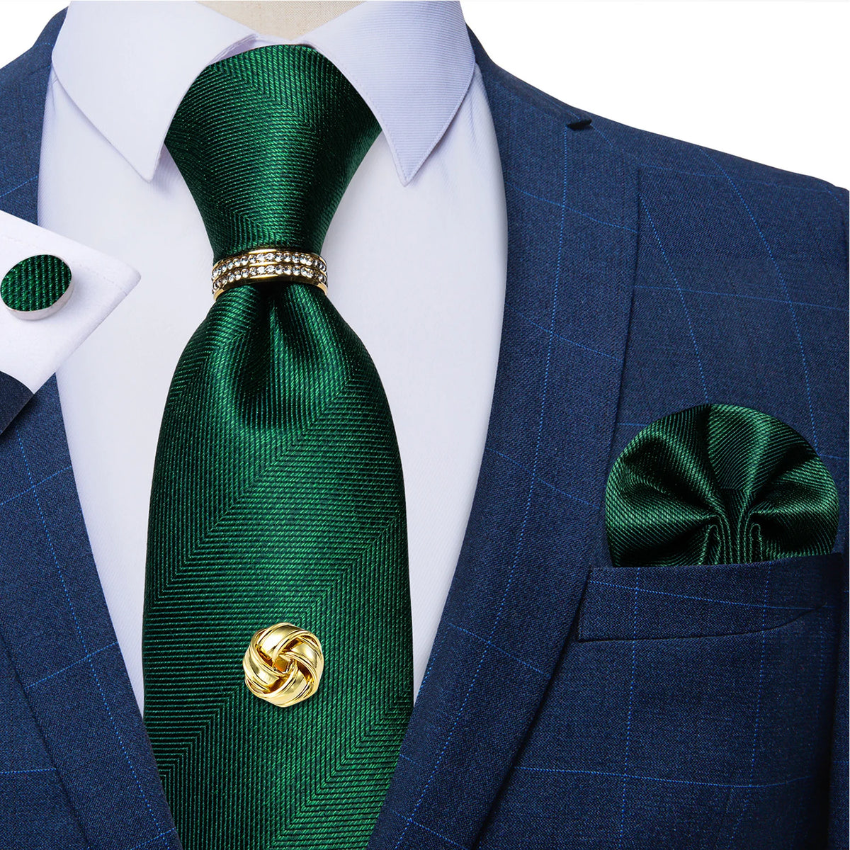 Men's Luxury Silk Tie Set – Necktie Pocket Square & Cufflinks – The Party Days | The Party Days