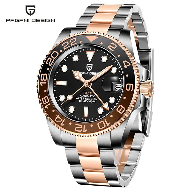 Pagani Design PD-1662 GMT Automatic Watch – 40mm Ceramic Bezel Sapphire | The Party Days | The Party Days
