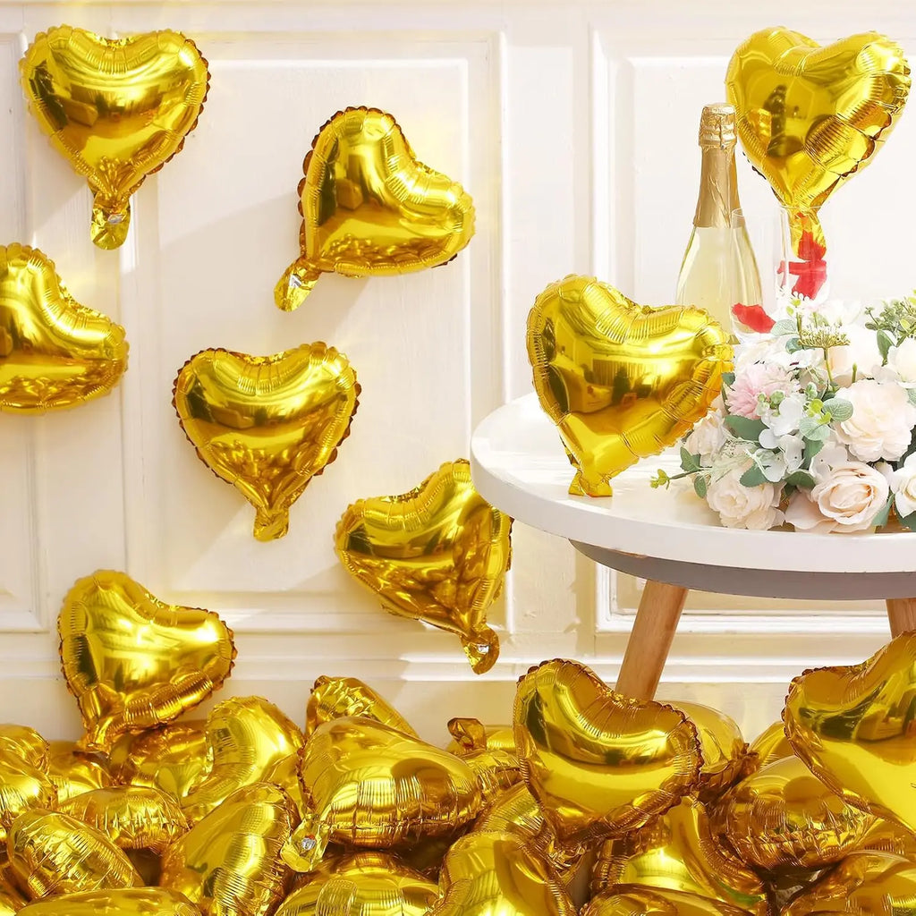 Heart Balloons Set of 50 – 5" Foil Heart Balloons for Parties & Celebrations – The Party Days | The Party Days