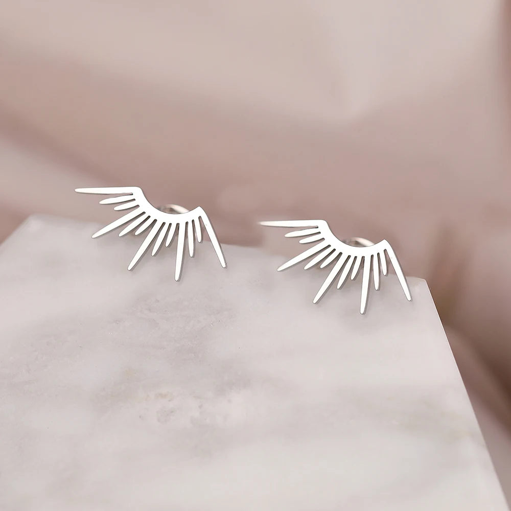 Half Circle Sun Stud Earrings – Stainless Steel Gothic Design | The Party Days | The Party Days