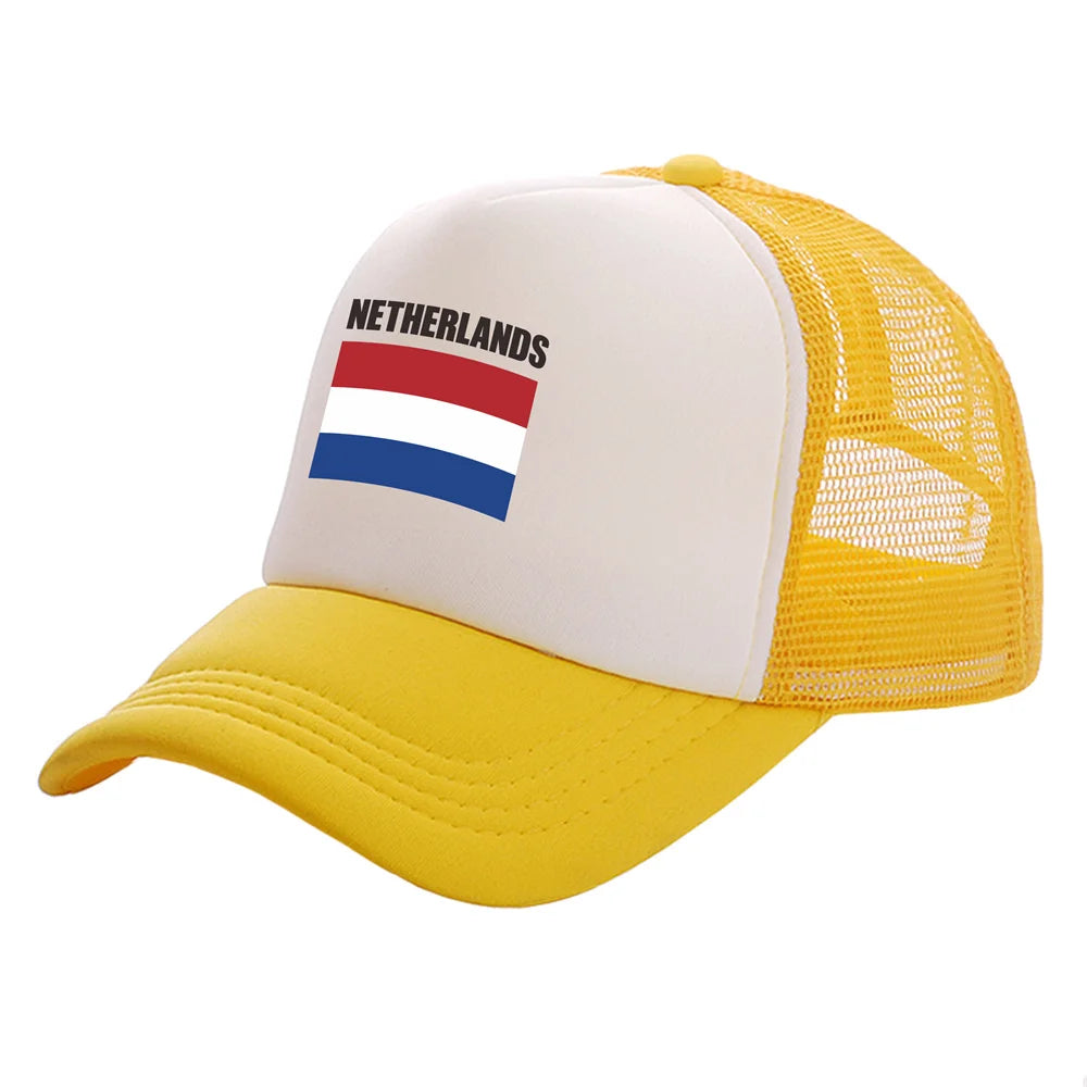 Netherlands Trucker Cap – Dutch Holland NL Mesh Net Baseball Hat | Unisex Summer Snapback | The Party Days
