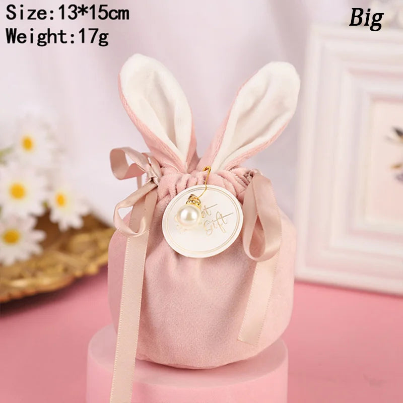 Velvet Easter Bunny Gift Bags – Premium Drawstring Candy & Chocolate Packaging – The Party Days | The Party Days