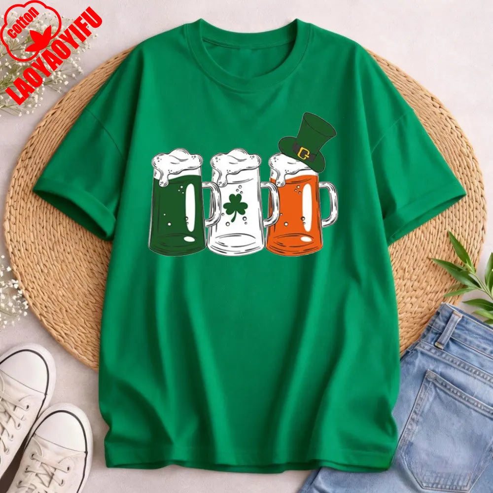 Irish Beer Women's T-Shirt – St. Patrick's Day Cotton Tee – The Party Days | The Party Days