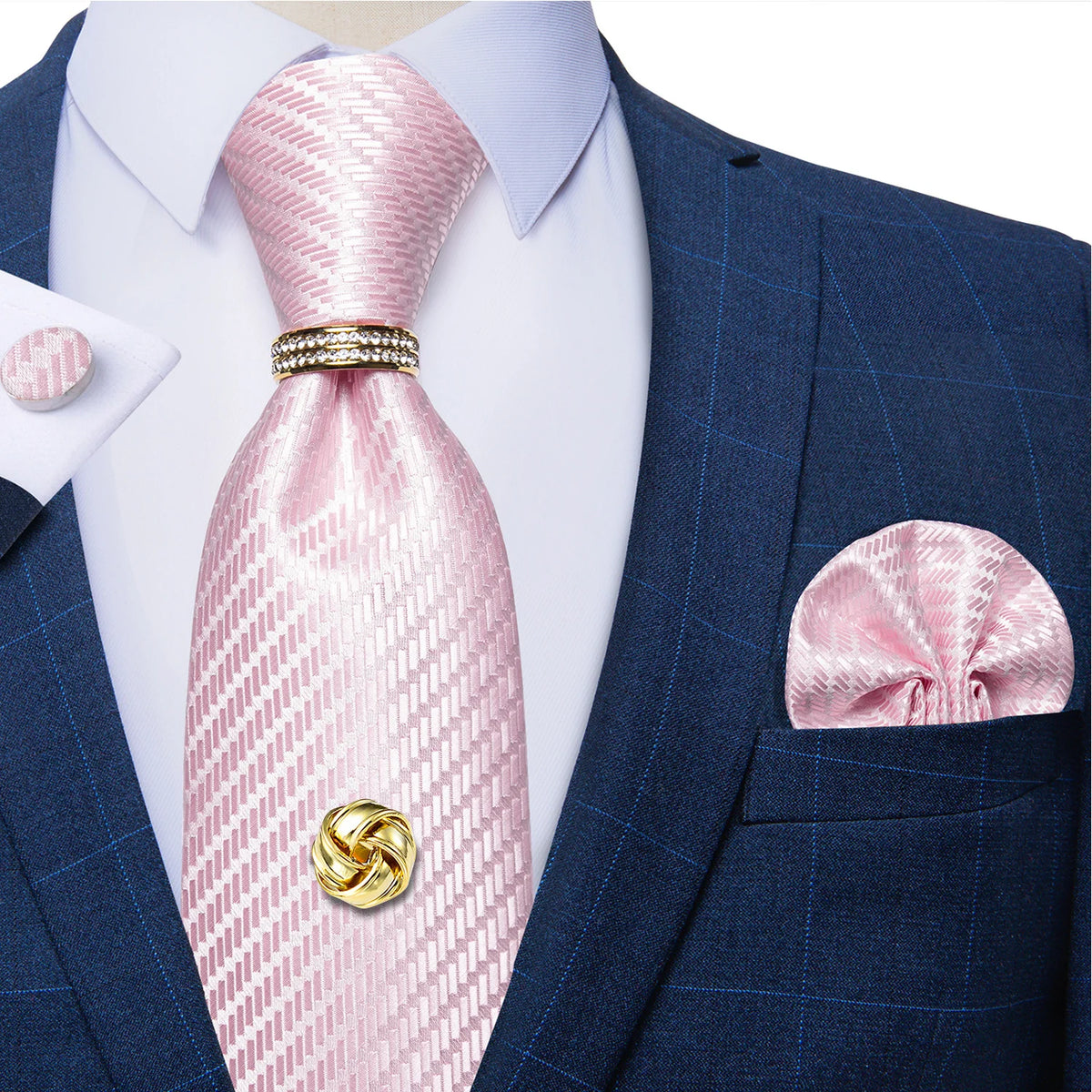 Men's Luxury Silk Tie Set – Necktie Pocket Square & Cufflinks – The Party Days | The Party Days