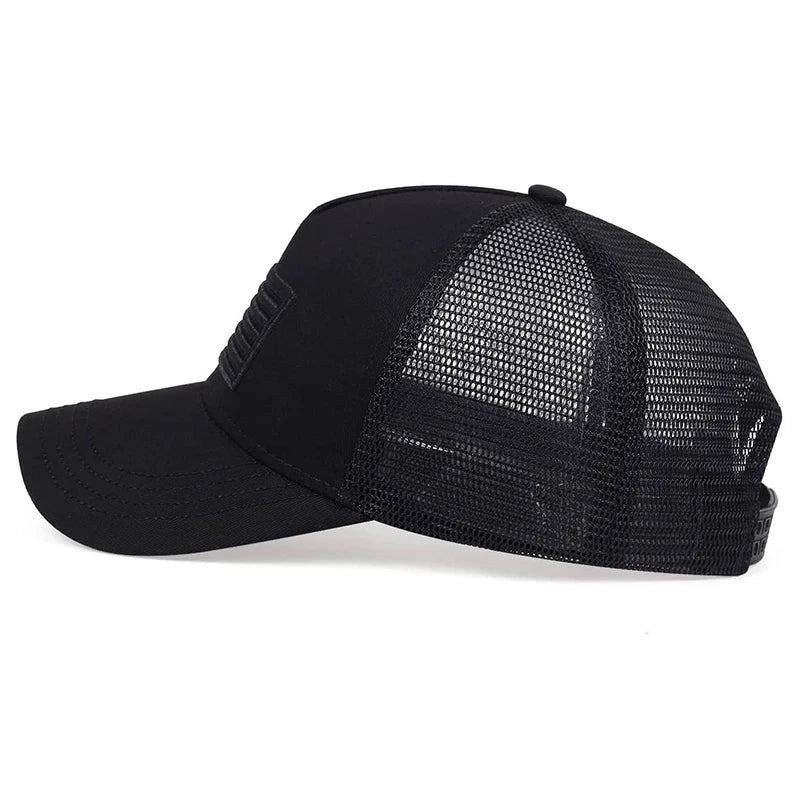 American Flag Embroidered Mesh Baseball Cap – Unisex Adjustable Breathable Sun Hat | The Party Days | The Party Days