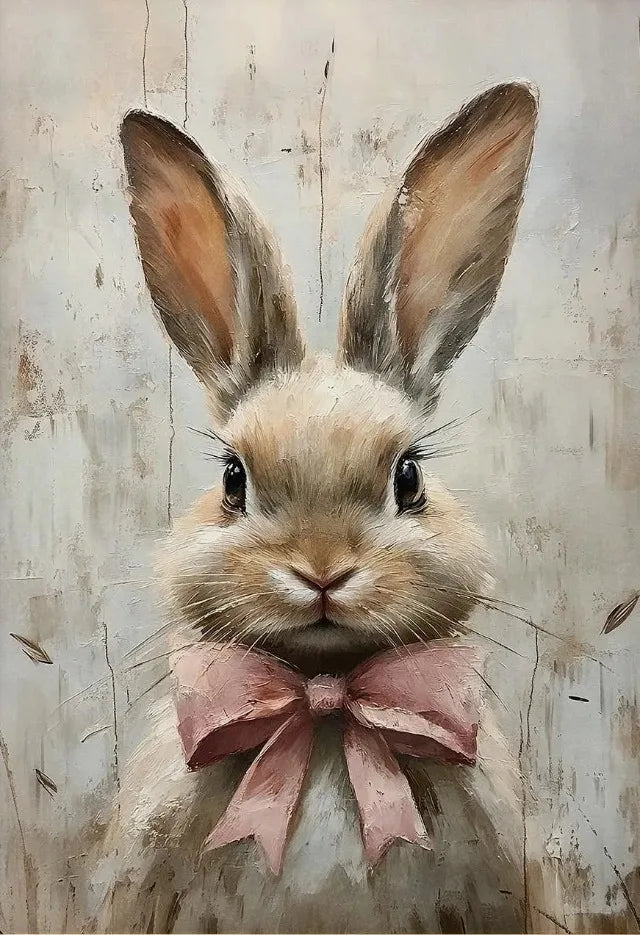 Easter Bunny Canvas Poster – Spring Wall Art with Carrot Bucket – The Party Days | The Party Days