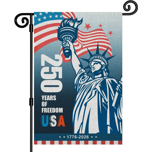 USA 250th Anniversary Garden Flag | Patriotic Double-Sided Yard Flag 12x18 in