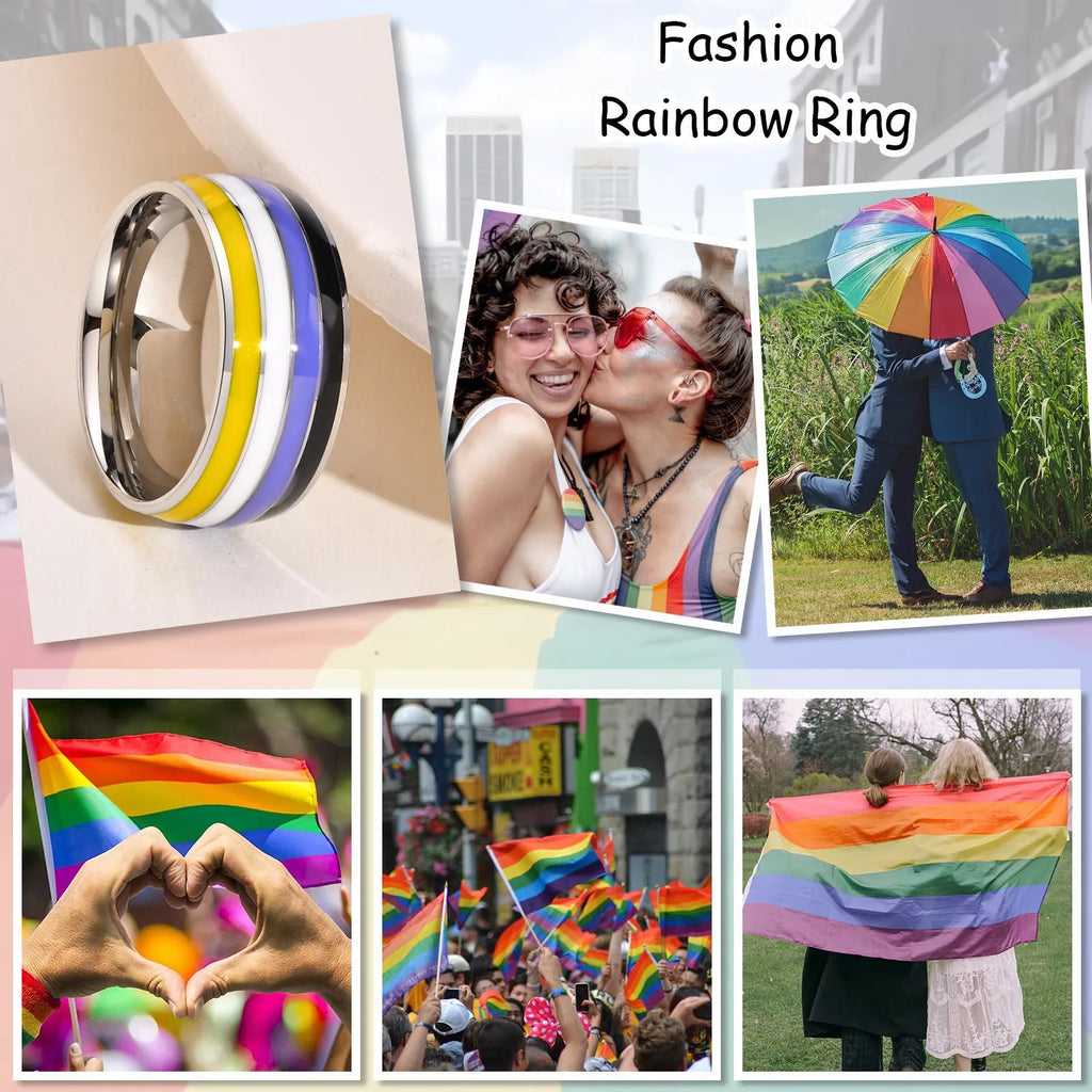 Rainbow Pride Ring – LGBT Multicolor Stainless Steel Ring | The Party Days | The Party Days