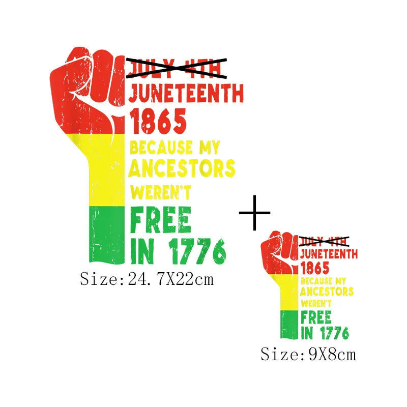 Juneteenth Iron-On Transfer Patch for Clothing – DIY Heat Sticker for T-Shirts & Hoodies | The Party Days | The Party Days