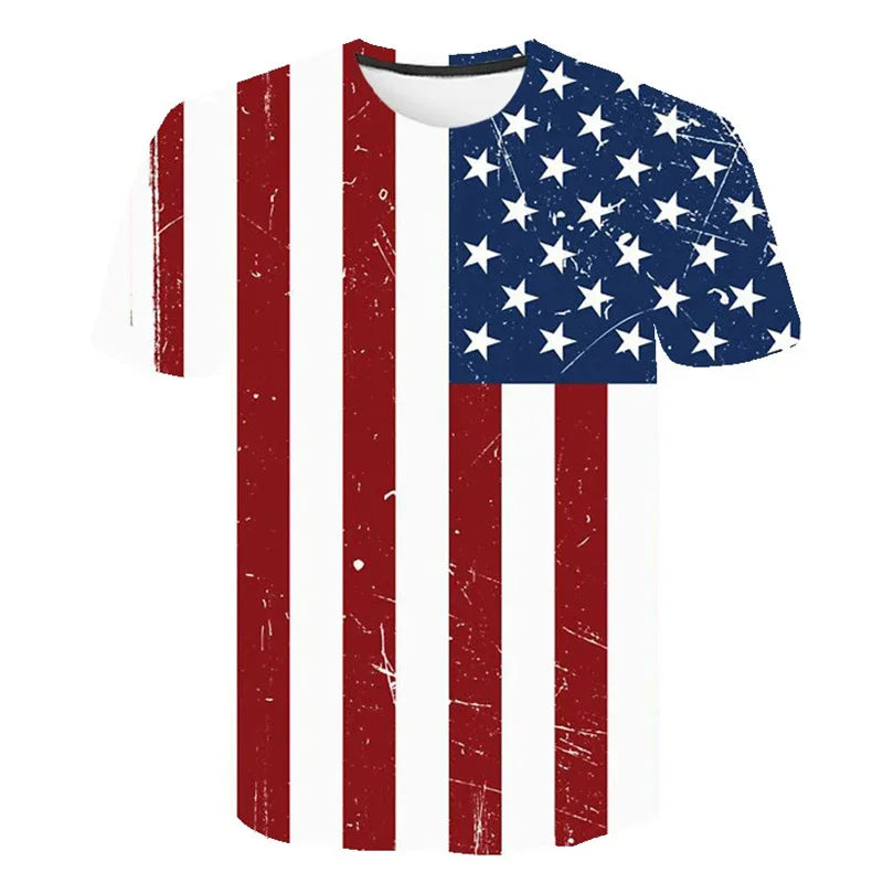 USA Flag Eagle 3D Print T-Shirt – Stripes & Stars Patriotic Tee for Men, Women & Kids – The Party Days | The Party Days