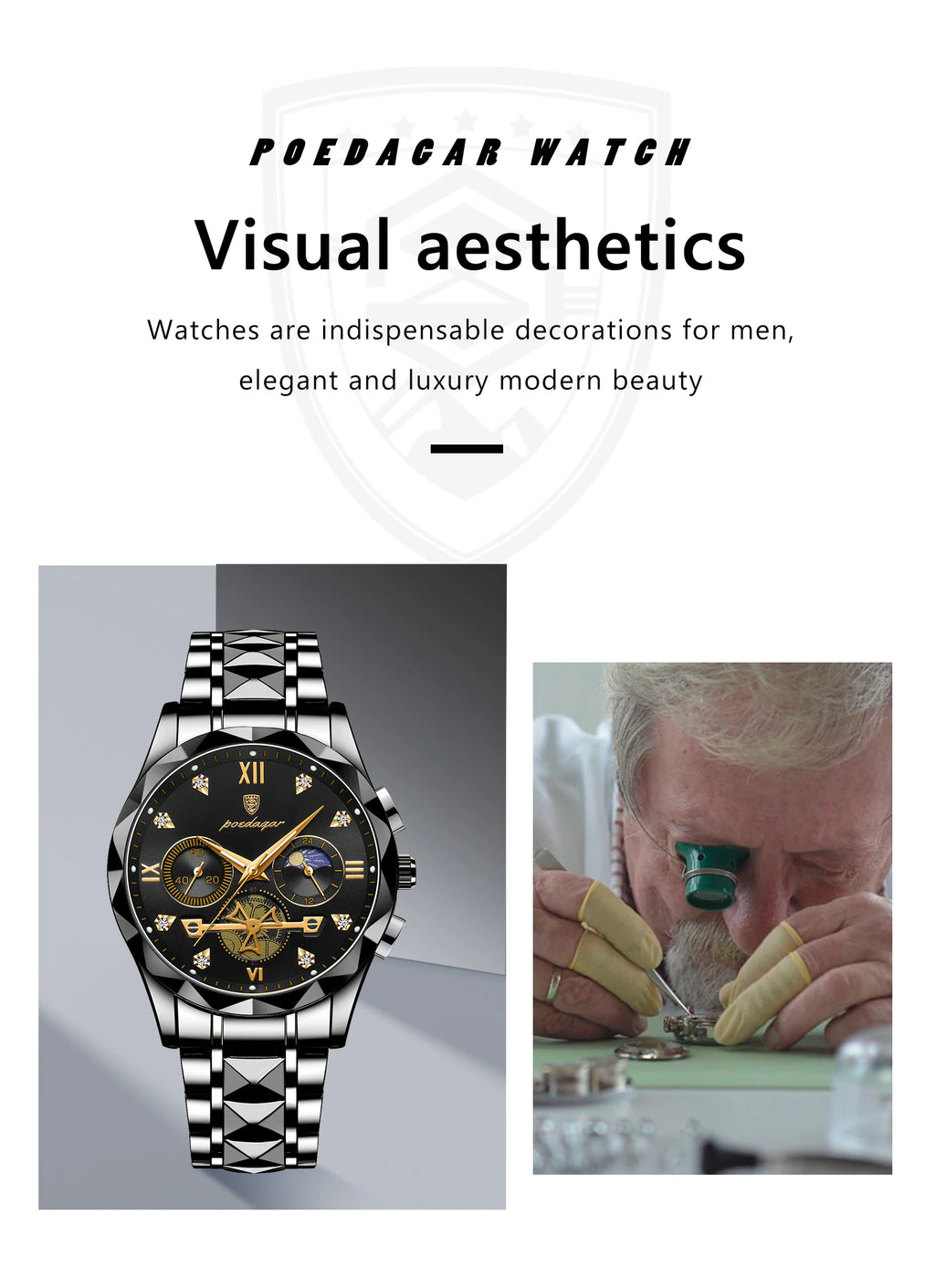 POEDAGAR 996 Men's Business Chronograph Watch – Stainless Steel Luminous | The Party Days | The Party Days