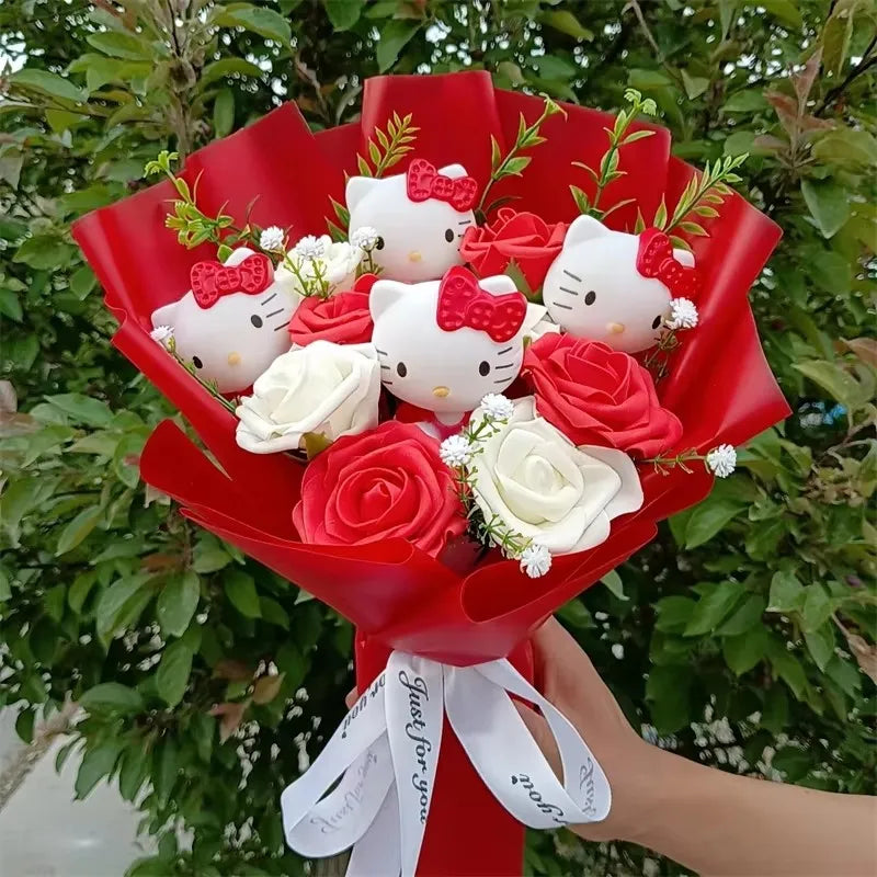 Hello Kitty Plush Bouquet with Soap Roses – Mother's Day Gift | The Party Days | The Party Days