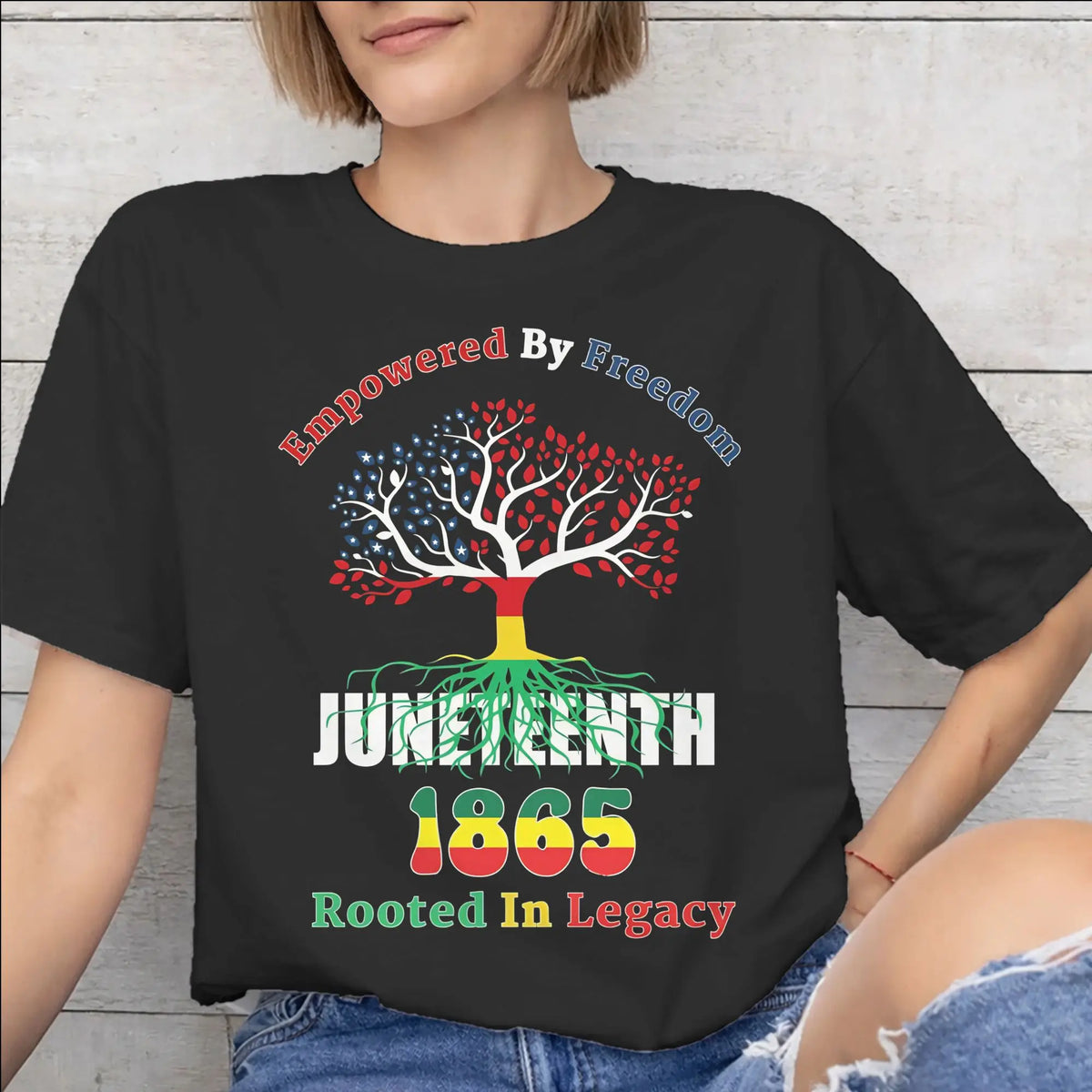 Juneteenth 1865 “Rooted In Freedom” Graphic T-Shirt – 100% Cotton Unisex Tee | The Party Days | The Party Days