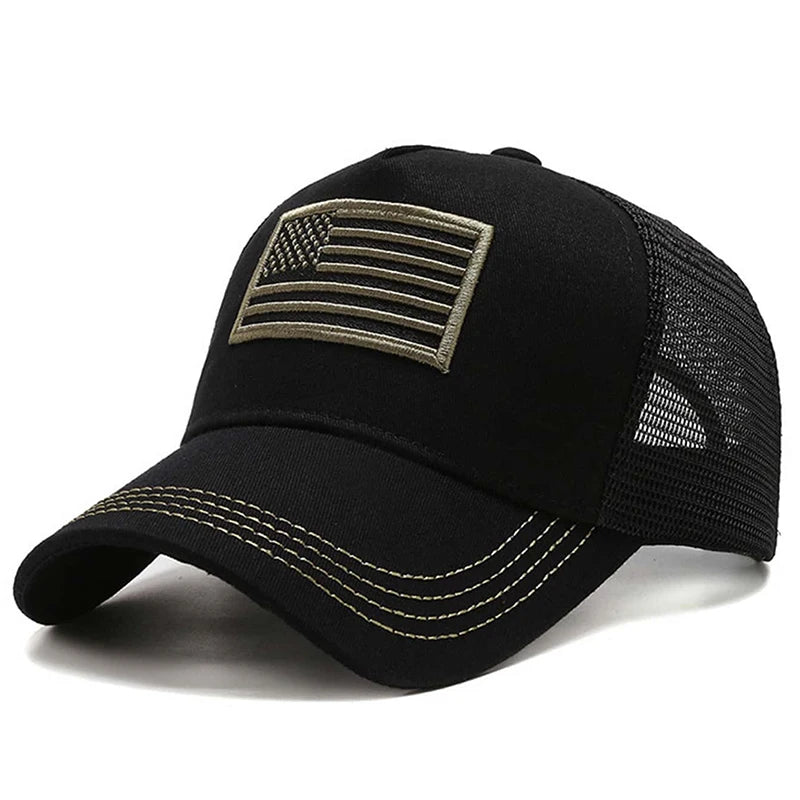 American Flag Embroidered Mesh Baseball Cap – Unisex Adjustable Breathable Sun Hat | The Party Days | The Party Days