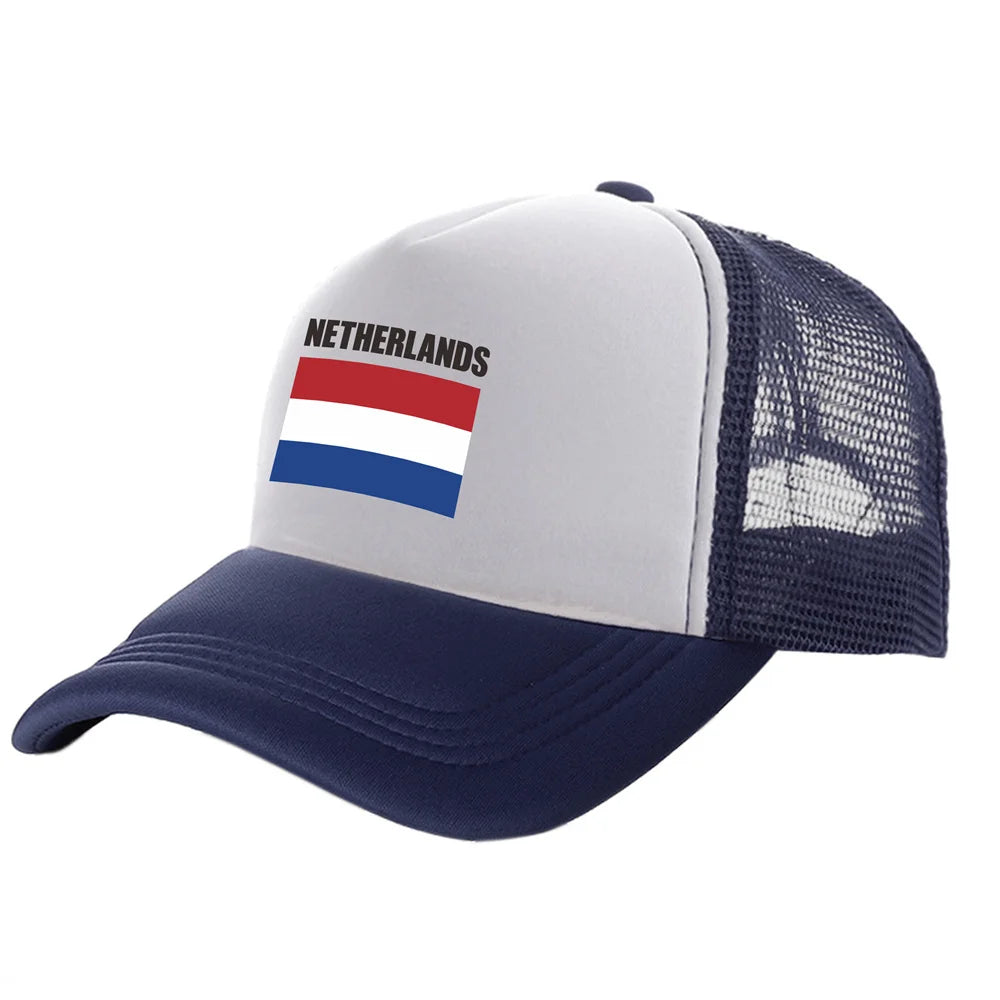 Netherlands Trucker Cap – Dutch Holland NL Mesh Net Baseball Hat | Unisex Summer Snapback | The Party Days