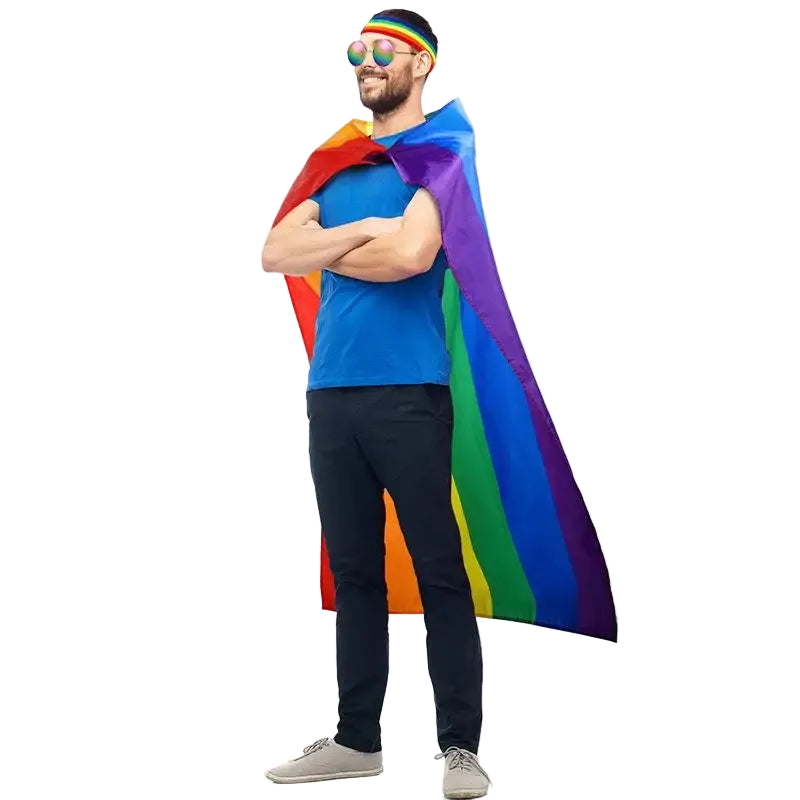 LGBT Rainbow Pride Cape & Headband Set – Holiday Party Costume | The Party Days | The Party Days