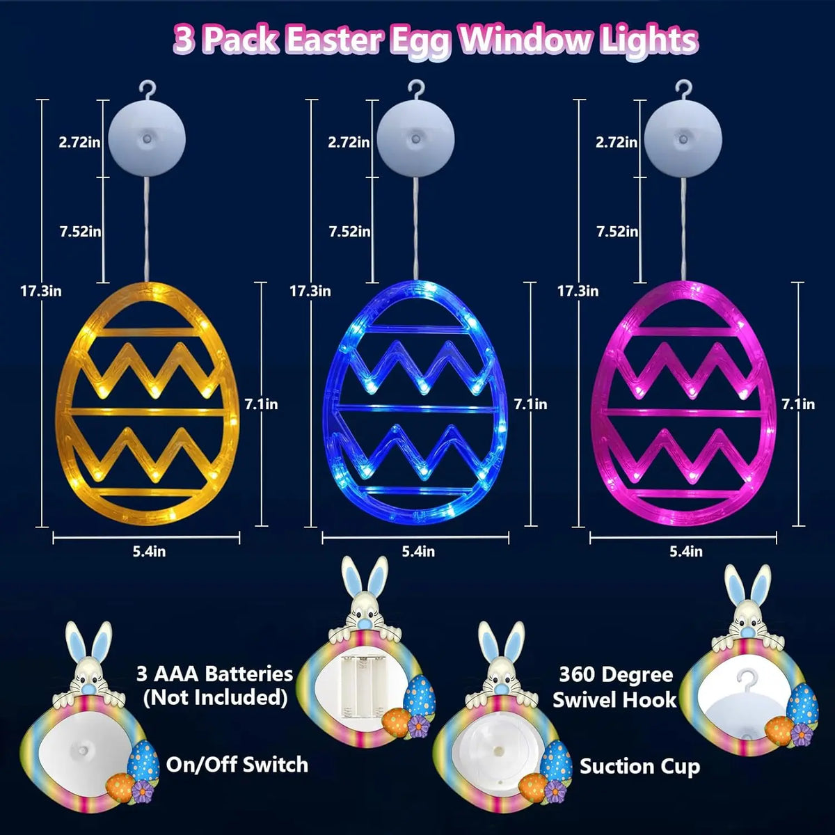 Easter Window Lights Hanging Ornaments – Spring Festive Decor – The Party Days | The Party Days