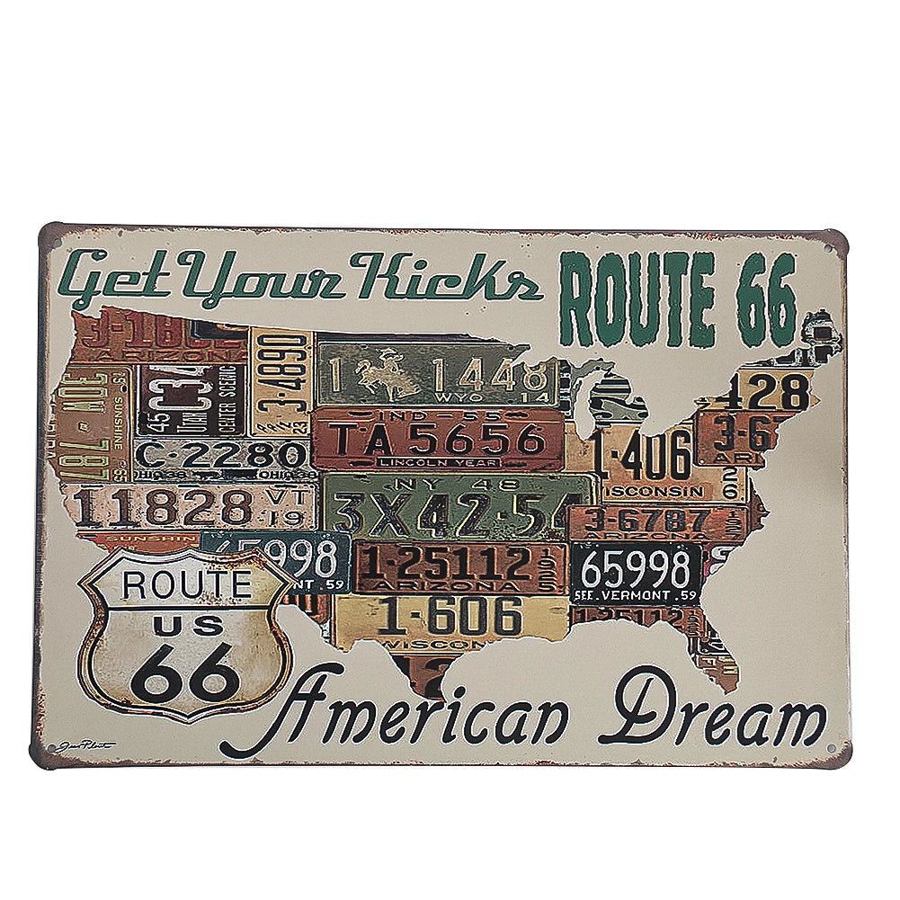 USA Map Vintage Tin Sign – American Dream Metal Wall Art 20×30 cm – The Party Days | The Party Days