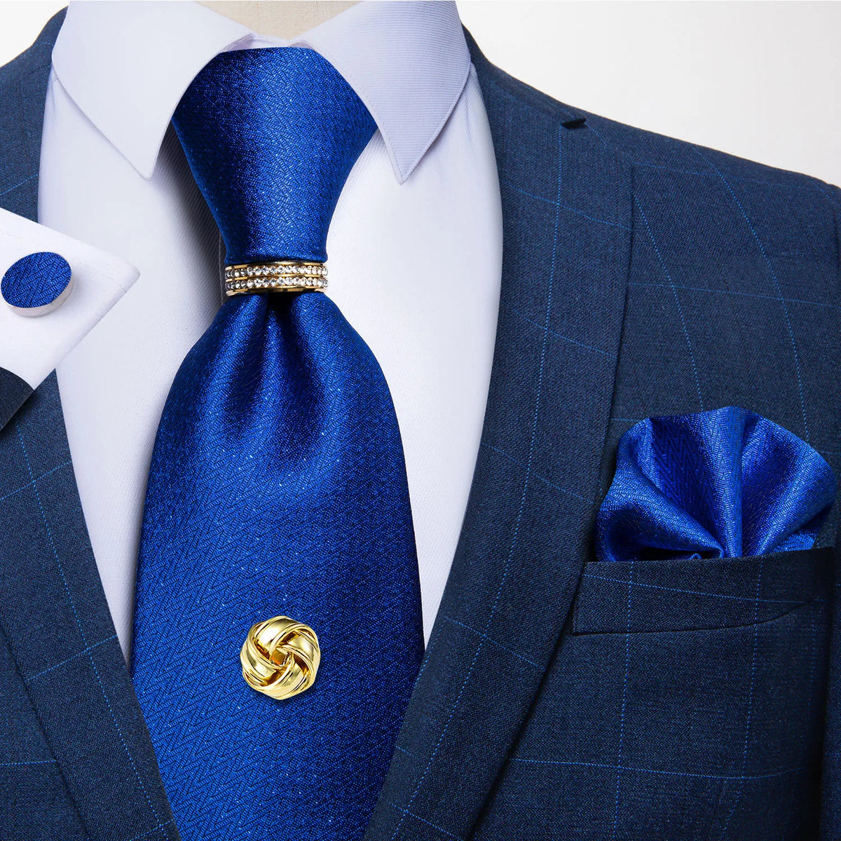Men's Luxury Silk Tie Set – Necktie Pocket Square & Cufflinks – The Party Days | The Party Days