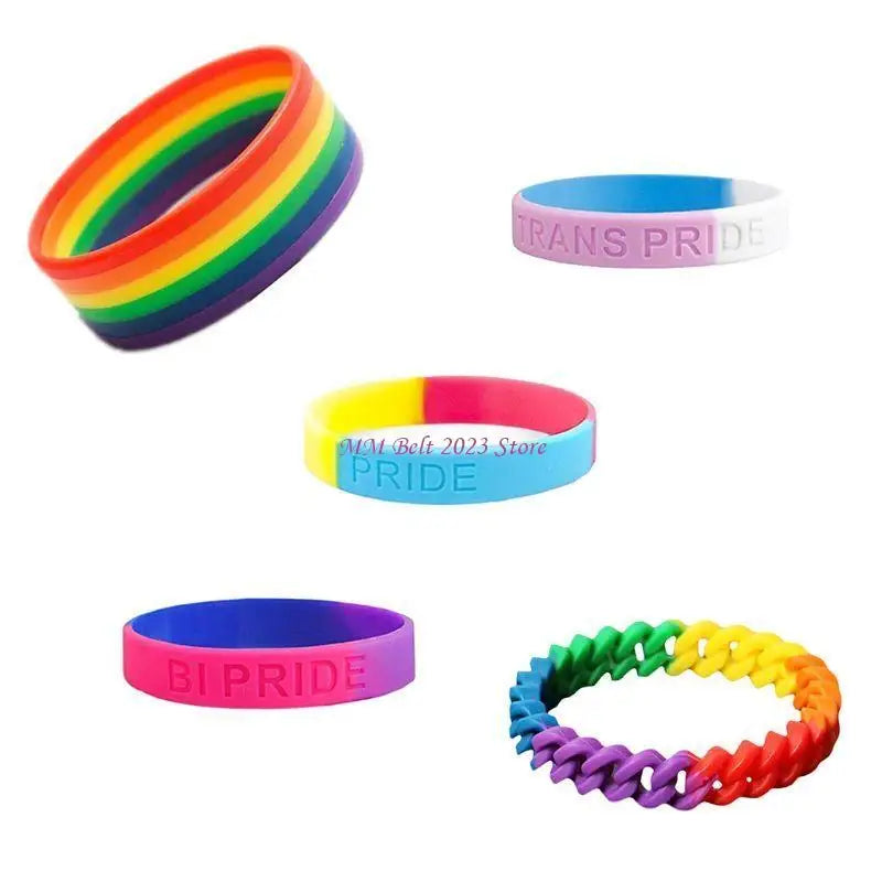 Rainbow Pride Silicone Bracelet – LGBT Adjustable Braided Wristband | The Party Days | The Party Days