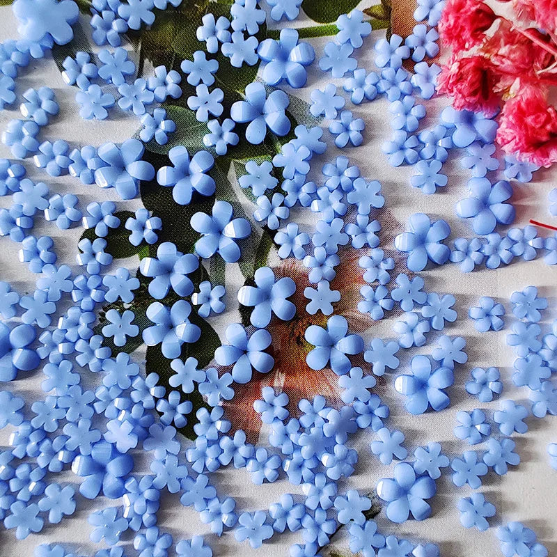 100pcs Japanese 3D Kawaii Flowers Nail Rhinestones