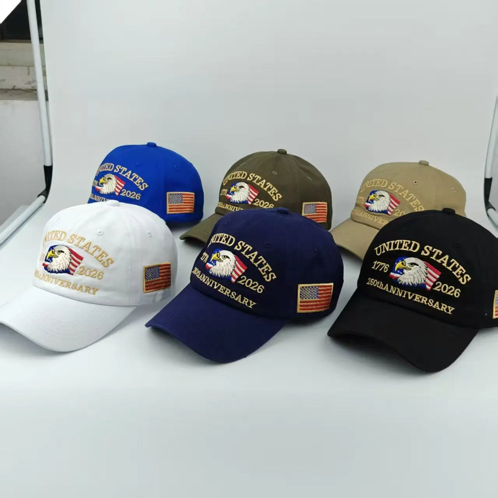 USA 250th Anniversary Eagle Embroidered Baseball Cap – Unisex Adjustable Patriotic Hat | The Party Days | The Party Days
