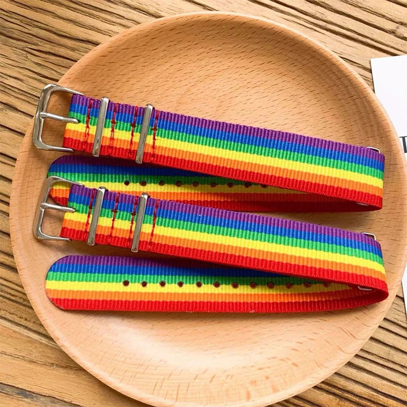 Rainbow Pride Woven Leather Bracelet – LGBT Adjustable Friendship Bracelet | The Party Days | The Party Days