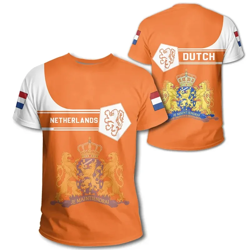 Netherlands Flag 3D Print T-Shirt – Dutch Orange Oversized Tee for Men & Women – The Party Days | The Party Days