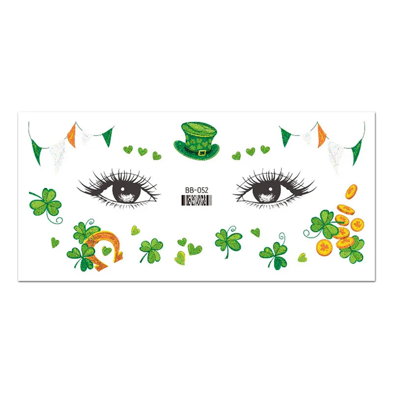 St. Patrick's Day Irish Shamrock Temporary Tattoos – Green Clover Body Stickers – The Party Days | The Party Days