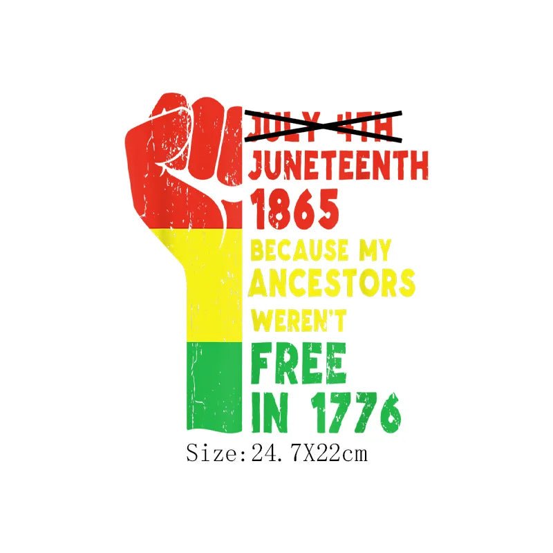 Juneteenth Iron-On Transfer Patch for Clothing – DIY Heat Sticker for T-Shirts & Hoodies | The Party Days | The Party Days