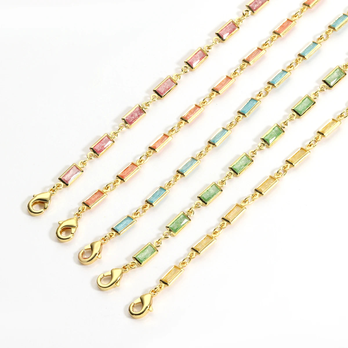 Pulsera y tobillera con dije de circonita microengastada – Diseño geométrico de azúcar | The Party Days