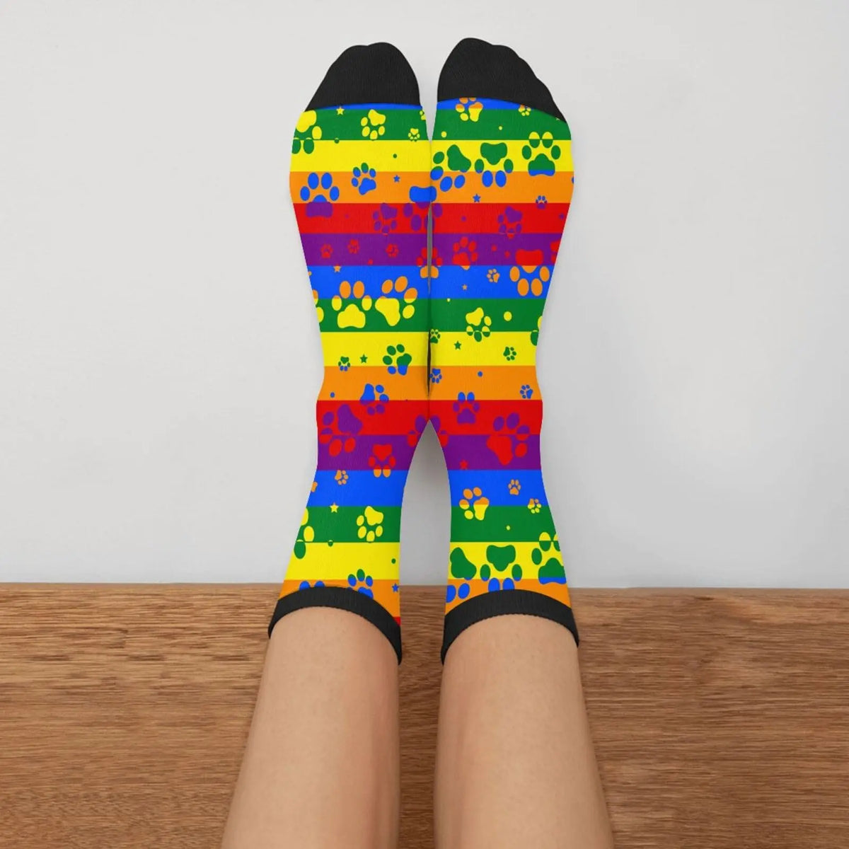 Rainbow Pride Dog Paw Novelty Socks – LGBT Funky Fashion Socks | The Party Days | The Party Days