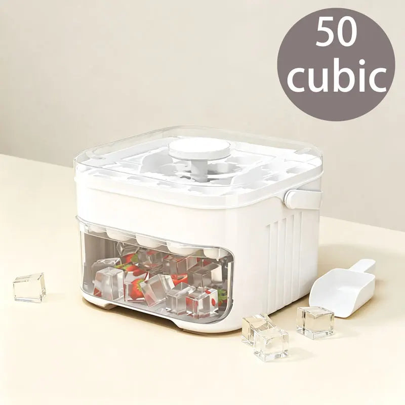 Ice Cube Maker 50 Cubes – Reusable Food Grade Mold with Easy Press Lid & Ice Scoop | The Party Days | The Party Days