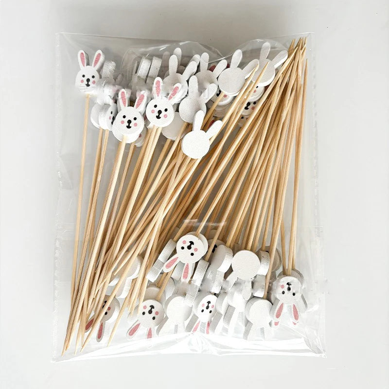 Easter Bunny Ear Toothpicks – 100pcs Bamboo Appetizer Picks for Party Food & Snacks – The Party Days | The Party Days