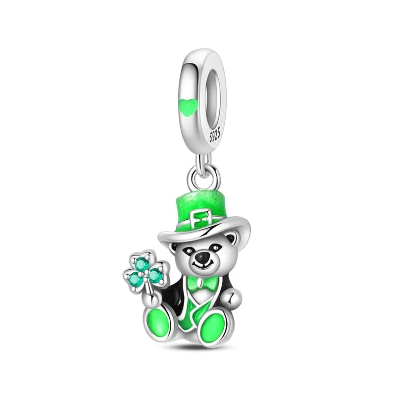 925 Silver St. Patrick's Day Bracelet Charms with Zirconia – GDTC Certified – The Party Days | The Party Days