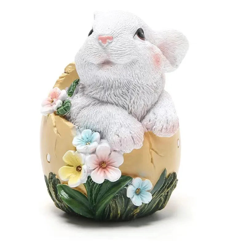 Hand-Painted Easter Bunny Figurines – Premium Resin Rabbit Decor with Carrots & Eggs – The Party Days | The Party Days