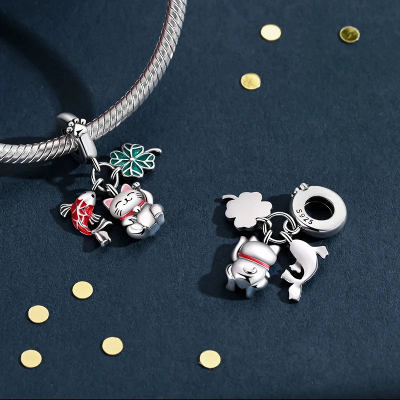 925 Silver St. Patrick's Day Shamrock Earring Charms – Four-Leaf Clover – The Party Days | The Party Days