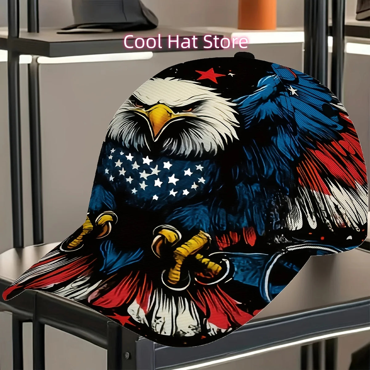 American Flag Eagle Printed Baseball Cap – Patriotic Unisex Adjustable Hat | The Party Days | The Party Days