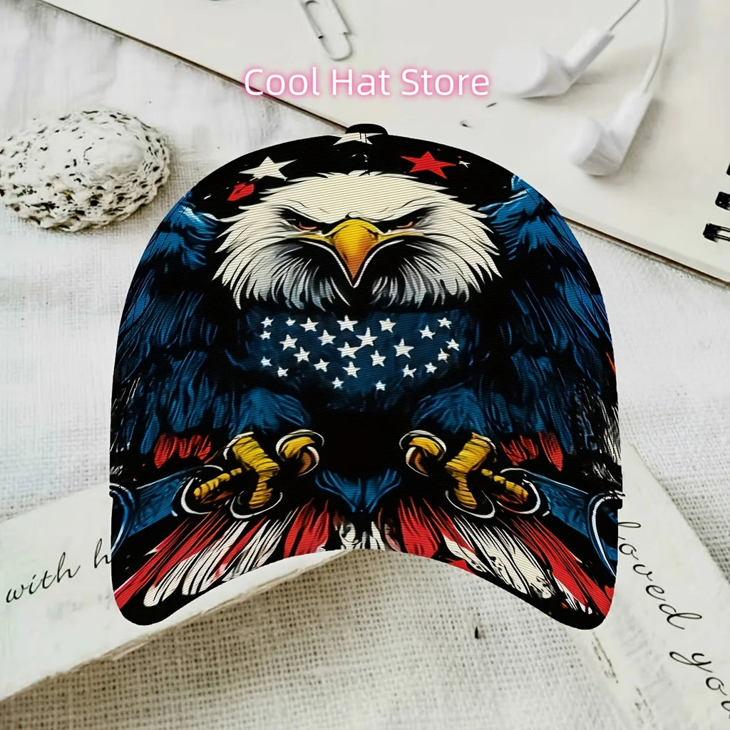 American Flag Eagle Printed Baseball Cap – Patriotic Unisex Adjustable Hat | The Party Days | The Party Days